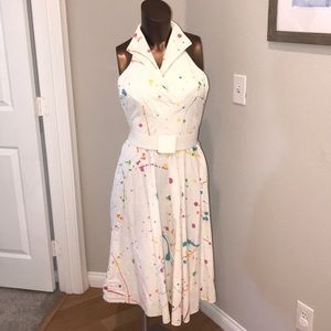 Vintage paint splattered 80s summer dress